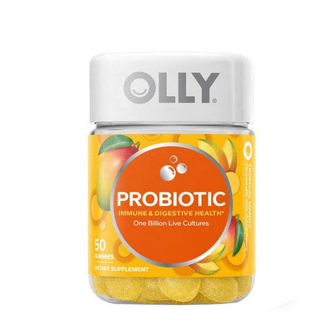 Olly, Probiotic Chewable Gummies For Immune And Digestive Support Tropical Mango, 0, 50 Gummies Olly