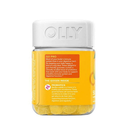 Olly, Probiotic Chewable Gummies For Immune And Digestive Support Tropical Mango, 0, 50 Gummies Olly