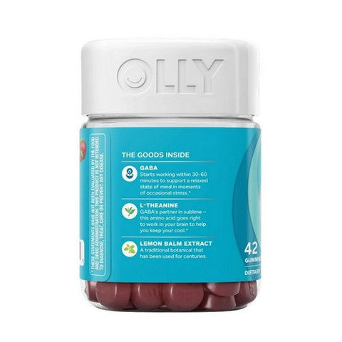Olly, Stress Gummies With Gaba L-Theanine And Lemon Balm Berry Verbena, 0, 42 Count Olly