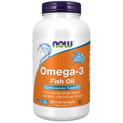 Now Foods, Omega-3 Molecularly Distilled Fish Softgels, 1000 mg, 200 Softgels Now Foods