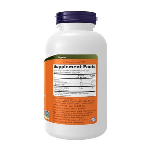 Now Foods, Inulin Prebiotic Pure Powder Organic, 1 lb Now Foods