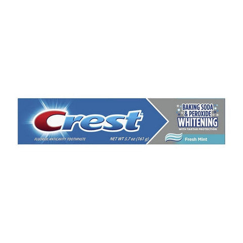 Crest, Cavity And Tartar Protection Toothpaste Whitening Baking Soda & Peroxide Fresh Mint, 5.7 Oz Crest
