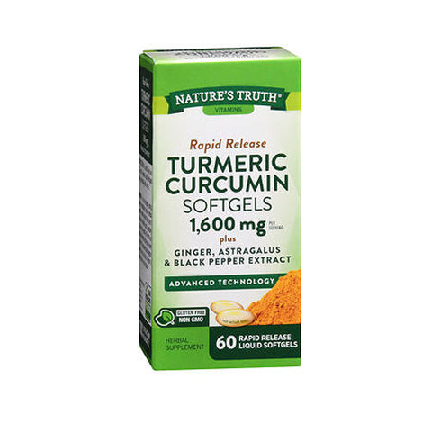 Nature's Truth, Turmeric Curcumin Rapid Release, 1600 Mg, 60 Softgels Nature's Truth