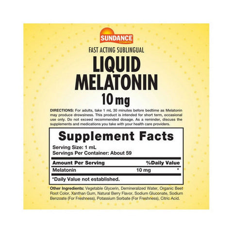 Sundance, Melatonin Liquid Natural Berry, 10 Mg, 2 Oz Sundance