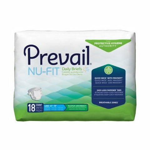 First Quality, Unisex Adult Incontinence Brief Nu-Fit Large Disposable Heavy Absorbency, 1 Pack First Quality