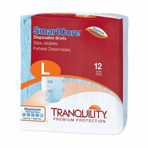 Tranquility, Unisex Adult Incontinence Brief Tranquility SmartCore Tab Closure Large, Pack Of 12 Tranquility