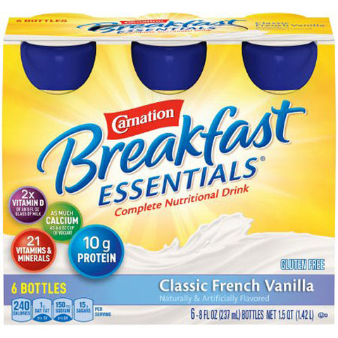 Nestle Healthcare Nutrition, Carnation Breakfast Essentials French Vanilla Flavor, 8 Oz Nestle Healthcare Nutrition