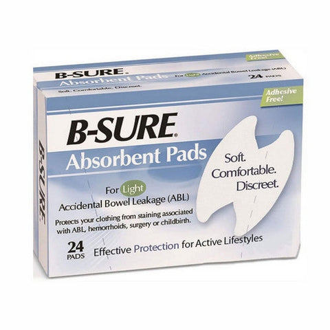 B-Sure, Incontinence Liner Heavy Absorbency Texel Fiber Core One Size Fits Most, Box Of 24 B-Sure