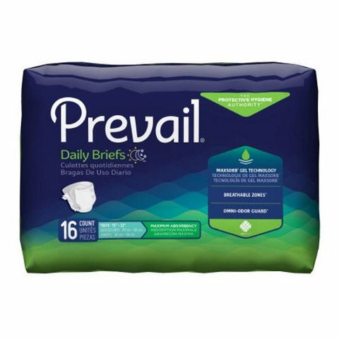 Unisex Adult Incontinence Brief Prevail  Tab Closure X-Small (Youth) Disposable Heavy Absorbency Case of 96 by First Quality