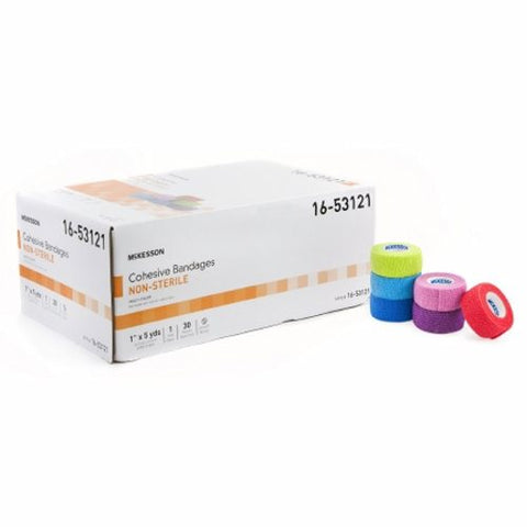 McKesson, Cohesive Bandage McKesson 1 Inch X 5 Yard Standard Compression Self-adherent Closure Purple / Pink /, 1 Pack McKesson