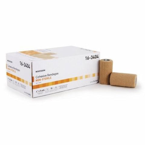 McKesson, Cohesive Bandage 4 Inch X 5 Yard Self-adherent Closure Tan NonSterile 16-3404, 1 Pack McKesson