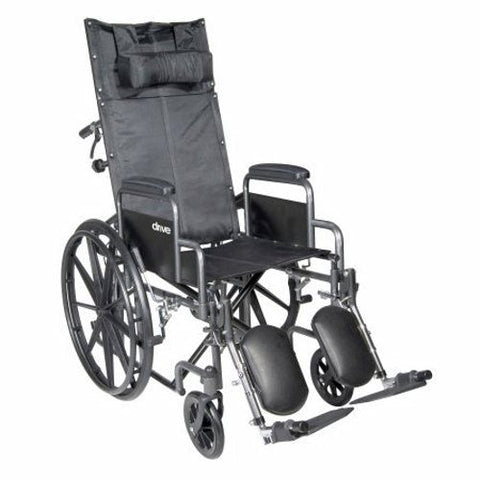 McKesson, Reclining Wheelchair McKesson Desk Length Arm Padded, Removable Arm Style Mag Wheel Black 20 Inch Se, Count of 1 McKesson