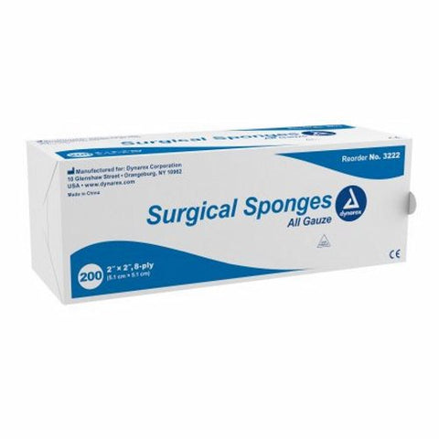 Dynarex, Gauze Sponge 2 X 2 Inch 8-Ply NonSterile 3222, Case Of 25 Dynarex