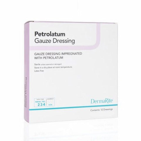 DermaRite, Impregnated Dressing DermaLite 3 X 9 Inch Gauze Petrolatum Sterile, Box Of 50 DermaRite