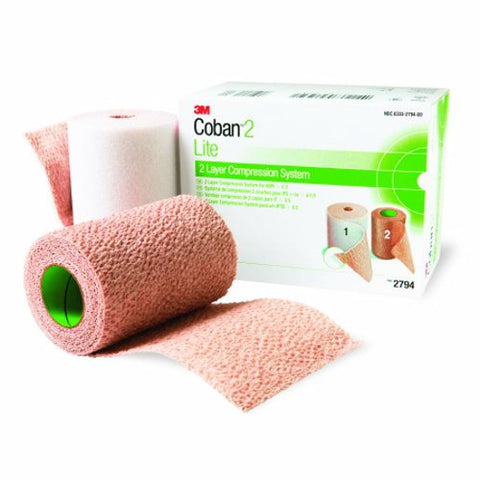 3M, Coban2 Lite 2 Layer Compression Bandage System 4 Inch X 2-9/10 Yard And 4 Inch X 5-1/10 Yard Self-Adherent, Box Of 1 3M