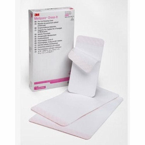 3M, Dressing Retention Tape 3M Medipore Pre-Cut Pad Cloth 3-7/8 X 4-5/8 Inch White NonSterile, Case Of 4 3M