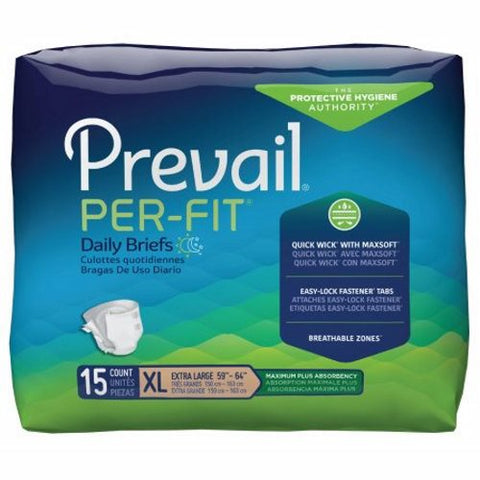 First Quality, Unisex Adult Incontinence Brief Per-Fit Maximum Plus X-Large Disposable Heavy Absorbency, Count of 15 First Quality
