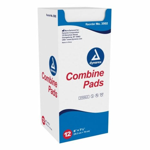 Dynarex, Abdominal Pad Dynarex  Nonwoven / Fluff 7-1/2 X 8 Inch Rectangle Sterile, Box Of 12 Dynarex