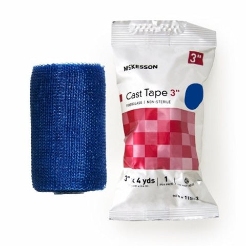 McKesson, Cast Tape 3 Inch X 12 Foot Fiberglass Blue 115-3B, Box Of 10 McKesson