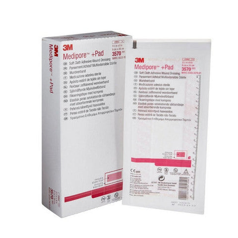 3M, Composite Dressing Medipore 3-1/2 X 8 Inch Rectangle Sterile Nonwoven Backing, 1 Each 3M