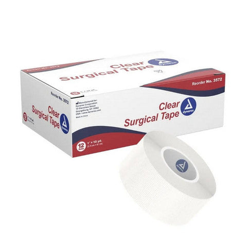 Dynarex, Medical Tape Dynarex  Porous 1 Inch X 10 Yard Transparent NonSterile, Box Of 12 Dynarex