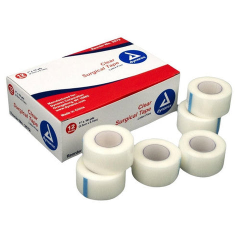 Dynarex, Medical Tape Dynarex  Porous 1 Inch X 10 Yard Transparent NonSterile, Case Of 12 Dynarex
