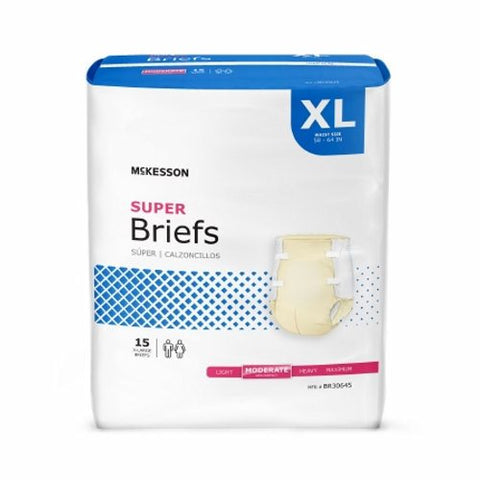 McKesson, Unisex Adult Incontinence Brief X-Large Disposable Moderate Absorbency, Case Of 4 McKesson