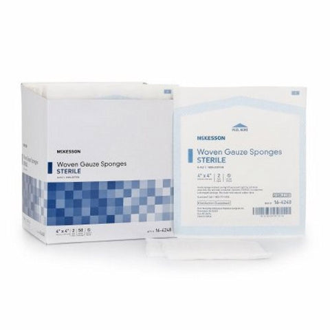McKesson, Gauze Sponge McKesson Cotton 8-Ply 4 X 4 Inch Square Sterile, Case Of 12 McKesson