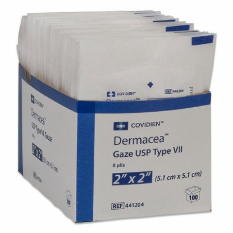 Cardinal, USP Type VII Gauze Sponge Dermacea Cotton 8-Ply 2 X 2 Inch Square Sterile, Box Of 50 Cardinal