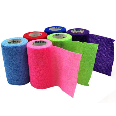 Andover Coated Products, Cohesive Bandage Co-Flex ·Med 3 Inch X 5 Yard Standard Compression Self-adherent Closure Neon Pink /, Count of 24 Andover Coated Products