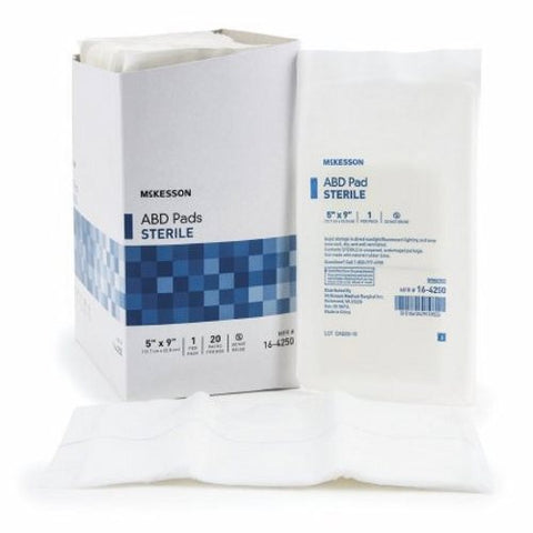 McKesson, Abdominal Pad 5 X 9 Inch Sterile 16-4250, Case Of 20 McKesson