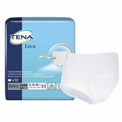 Tena, Unisex Adult Absorbent Underwear Pull On with Tear Away Seams X-Large, Case Of 4 Tena