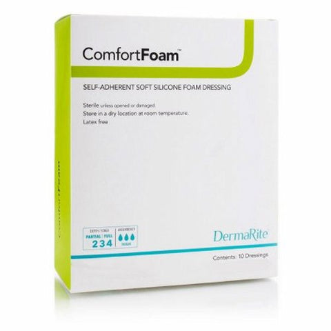 DermaRite, Silicone Foam Dressing 2 X 2 Inch, Box Of 10 DermaRite