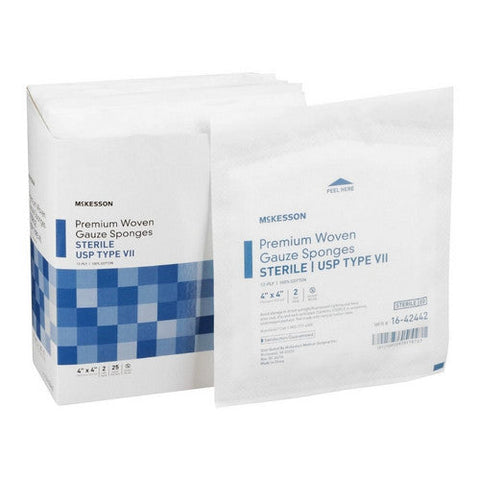 McKesson, Gauze Sponge 4 X 4 Inch 12-Ply Sterile 16-42442, 1 Pack McKesson