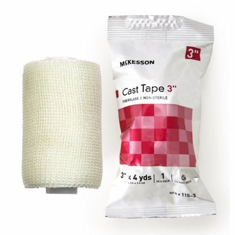 McKesson, Cast Tape 3 Inch X 12 Foot Fiberglass White 115-3, Box Of 10 McKesson
