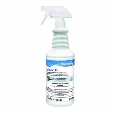 Diversey, Virex Tb Quaternary Based Trigger Spray Liquid Lemon Scent Surface Disinfectant Cleaner, 32 Oz Diversey