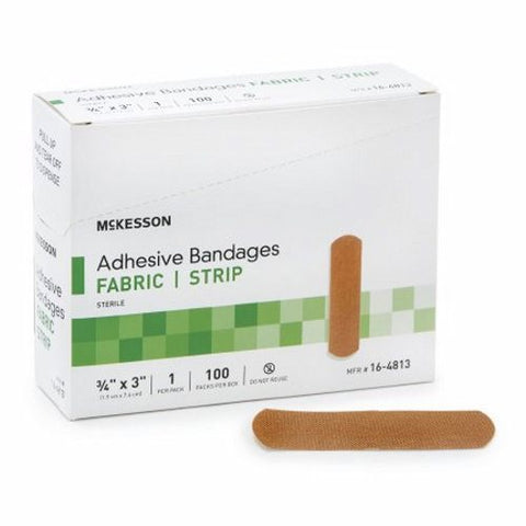 McKesson, Adhesive Strip 3/4 X 3 Inch Plastic Rectangle Kid Design 16-4838-17, Box Of 100 McKesson