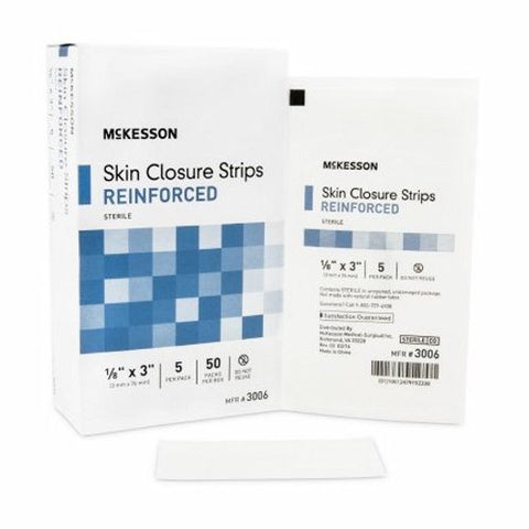 McKesson, Skin Closure Strip 1/8 X 3 Inch Nonwoven Material 3006, Box Of 50 McKesson