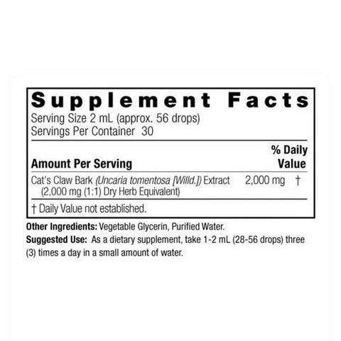 Nature's Answer, Cats Claw Inner Bark, Alcohol Free Extract 2 FL Oz Nature's Answer