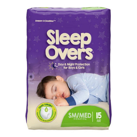 First Quality, Unisex Youth Absorbent Underwear Sleep Overs Pull On with Tear Away Seams Small And Medium Disposable Heavy Absorbency, Count of 4 First Quality