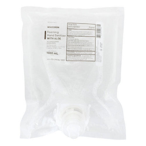 McKesson, Hand Sanitizer with Aloe McKesson 1,000 mL Ethyl Alcohol Foaming Dispenser Refill Bag, Count of 4 McKesson