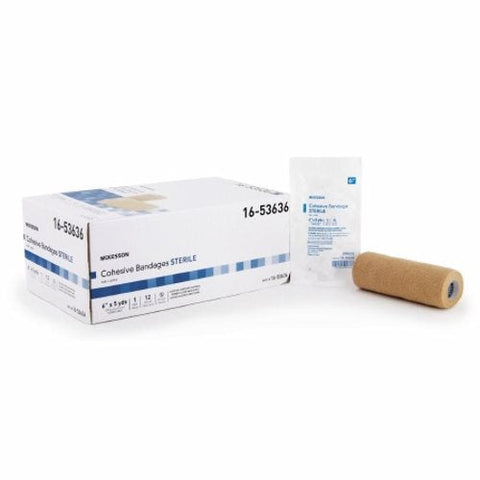 McKesson, Cohesive Bandage 6 Inch X 5 Yard Self-Adherent Closure Tan 16-53636, Count of 12 McKesson