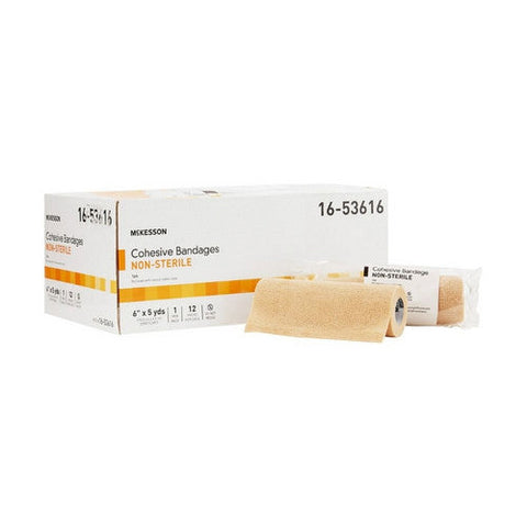 McKesson, Cohesive Bandage 6 Inch X 5 Yard Self-Adherent Closure Tan NonSterile 16-53616, Count of 1 McKesson
