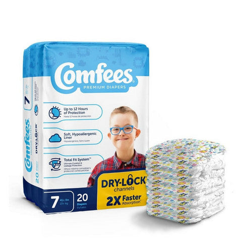 Attends, Premium Baby Diapers With Total Fit System For Boys And Girls Size 7, Case Of 4 Attends
