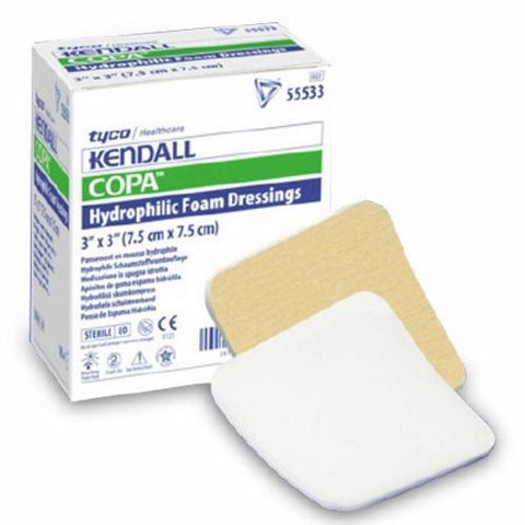 Kendall, Foam Dressing 3 X 3 Inch Without Border Without Film Backing 55533, Count of 1 Kendall