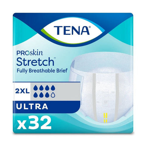 Tena, Unisex Adult Incontinence Brief TENA  Stretch Ultra Tab Closure 2X-Large Disposable Heavy Absorbency, Count of 32 Tena