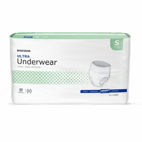McKesson, Unisex Adult Absorbent Underwear Ultra Pull On with Tear Away Seams Small Disposable Heavy Absorbency, Count of 1 McKesson