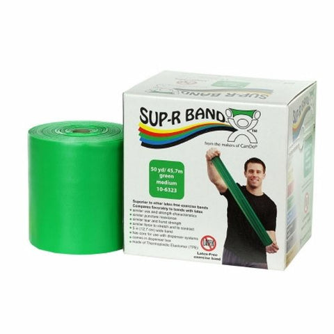 Fabrication Enterprises, Exercise Resistance Band, 5 Inch x 50 Yard, Medium, Green Fabrication Enterprises