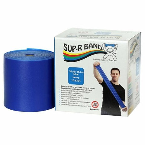 Fabrication Enterprises, Exercise Resistance Band Blue 5 Inch X 50 Yard Heavy Resistance 10-6324, 5 Inch x 50 Yard Fabrication Enterprises