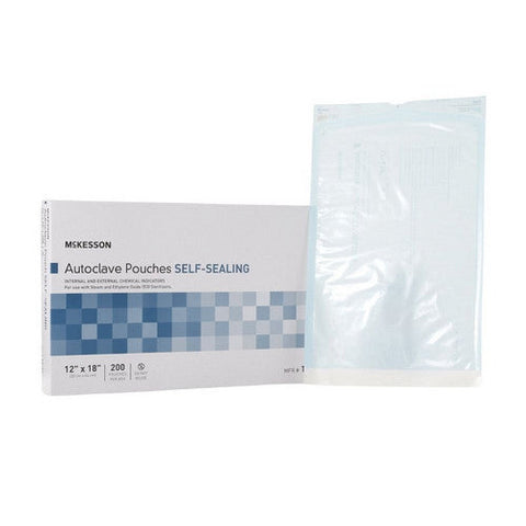 McKesson, Sterilization Pouch Ethylene Oxide EO Gas Steam 12 X 18 Inch 16-6421, Box Of 200 McKesson